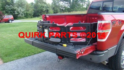 2009-2014 ford f-150 black rear truck bed extender stow-able kit oem new genuine