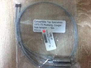 1971-73 mustang convertible top tension cables - pair