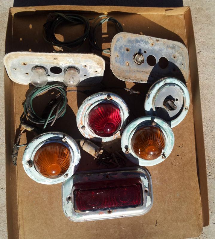 1954 theo bargman trailer glass lens markers and tail light with extras