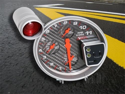 5&#039;&#039; oil&amp;water temp /oil pressure /rpm 4-in-1 racing gauge carbon fiber for 350z
