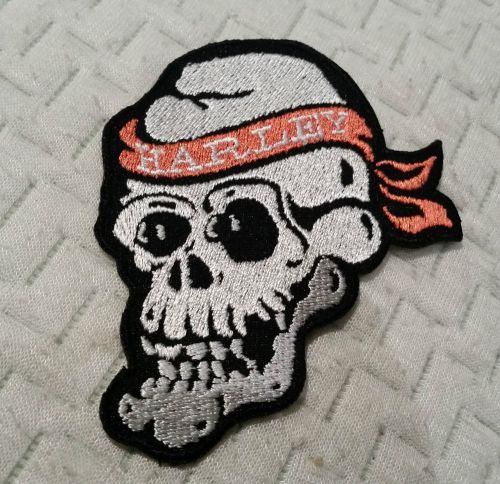 Motorcycles bikers "pirate skull" embroidered jacket patch unused indian hog