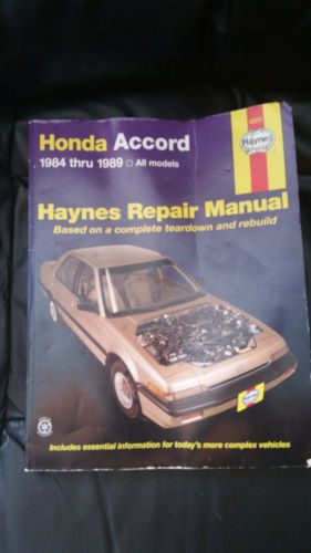 Honda accord repair manual 1984 to 1989 haynes