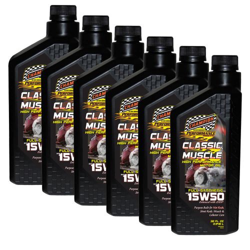 CHAMPION MOTOR  CLASSIC & MUSCLE CAR ENGINE OIL 15W-50 SYNTHETIC BLEND 6 QUARTS, US $71.94, image 1