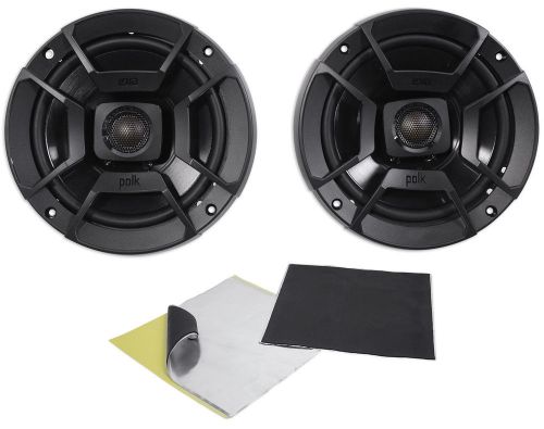 (2) polk audio db652 6.5&#034; 300 watt car atv/motorcycle/boat speakers + rockmat