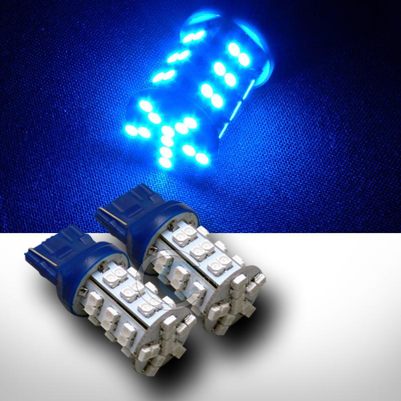 2pc 7440 t20 42x 3528 smd led bright blue rear turn signal light bulb dc 12v