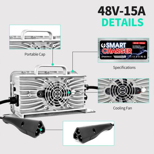 48 Volt 15A Golf Cart battery Charger for EZGO RXV Golf Cart 3 Pin Triangle Plug, AU $179.99, image 2