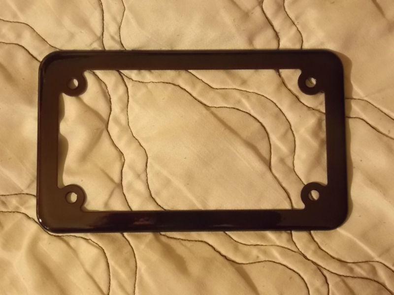 New gloss black harley maltease cross 7x4 license plate frame