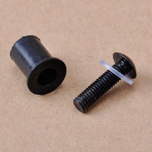10x m5 5mm  black windscreen bolts kit motorcycle windshield screw mounting nuts