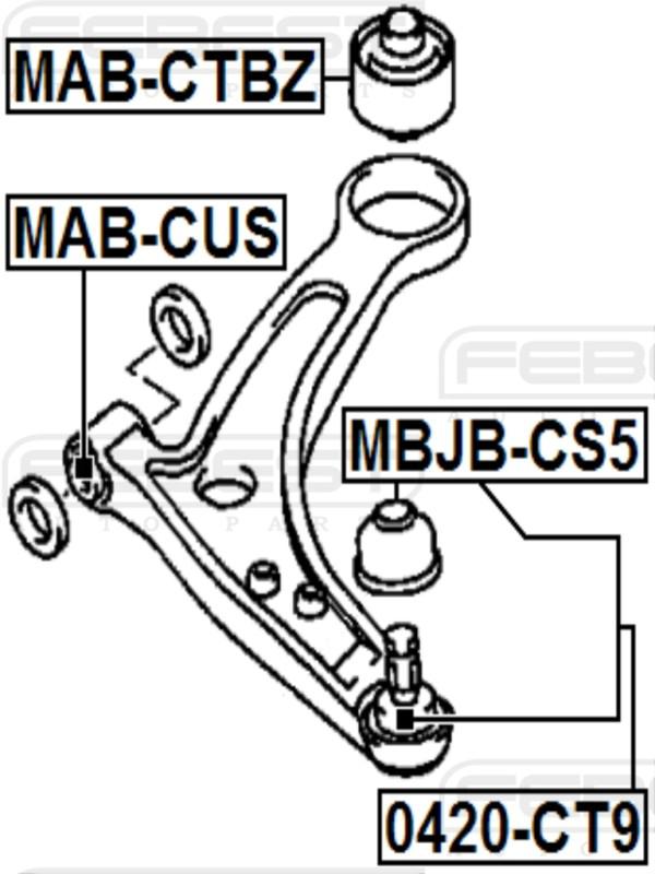 BALL JOINT FRONT LOWER ARM - Febest # 0420-CT9, US $40.95, image 2