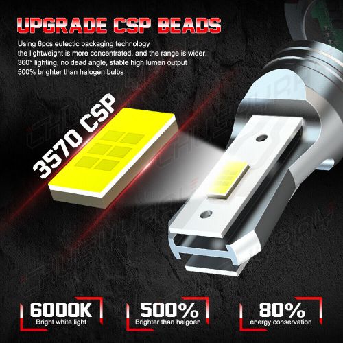 For 2017 honda rancher 420 es 12v 3pins led headlight 6000k super bright bulbs