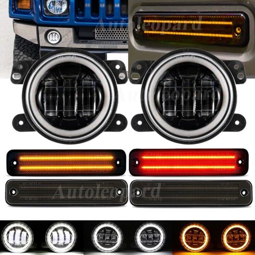 For 2003-09 Hummer H2 2pc 4" LED Fog Lights DRL+4x Front Rear Side Marker Lights, US $193.98, image 12