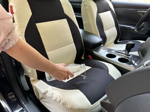 Beige Black Canvas Seat Covers For Toyota Tacoma 2006-2023 Front Pair Waterproof, US $55.50, image 3