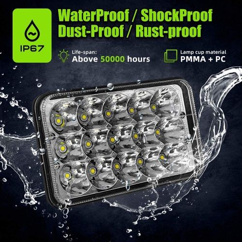 Pair 4x6'' LED Projector Headlights Hi/Lo Beam For Dodge Dakota 1987-1995 Truck, US $29.99, image 3