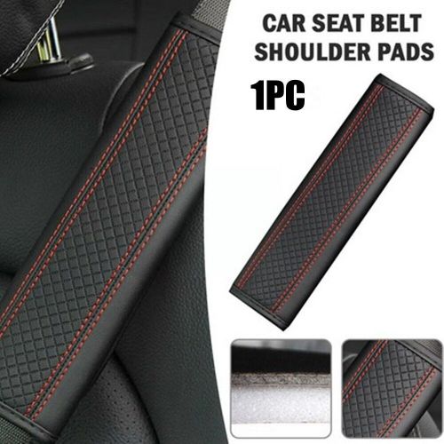 1pc Red Leather Car Seat Belt Strap Cover Pad Shoulder Comfort Cushion Harness, US $7.91, image 3