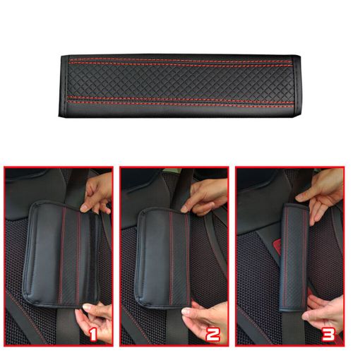 1pc Red Leather Car Seat Belt Strap Cover Pad Shoulder Comfort Cushion Harness, US $7.91, image 5