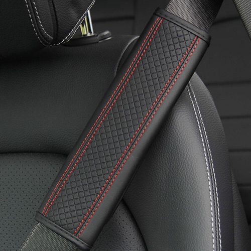 1pc Red Leather Car Seat Belt Strap Cover Pad Shoulder Comfort Cushion Harness, US $7.91, image 7