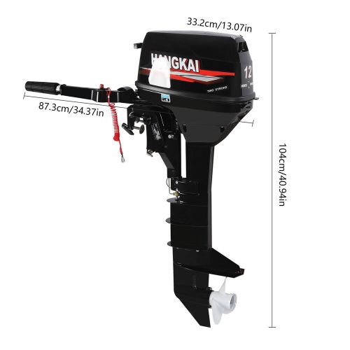 HANGKAI 2 Stroke Outboard Motor Boat Engine w/ Water Coolling 12HP Long Shaft, US $909.55, image 8
