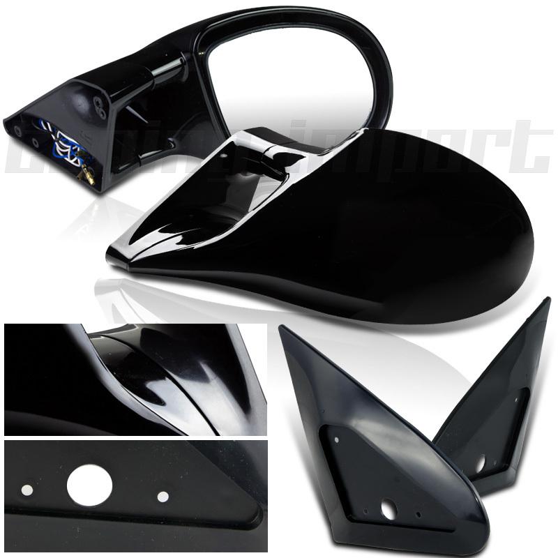 2000-2004 dodge neon m3 style glossy black side view power adjust mirrors pair