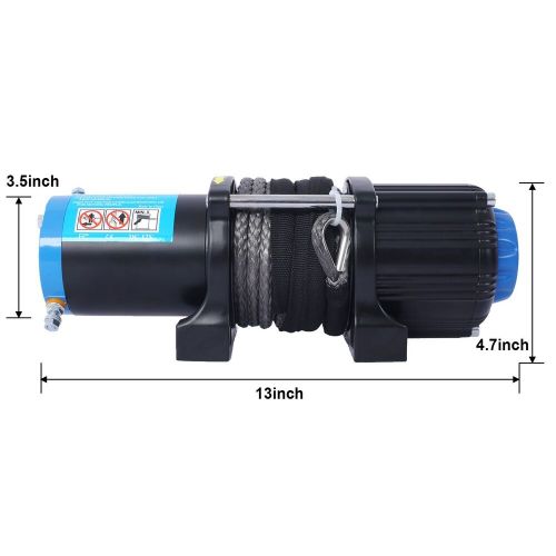4500 lb Winch ATV UTV Electric Winch,12V Waterproof Winch Synthetic Rope Trailer, US $195.99, image 10