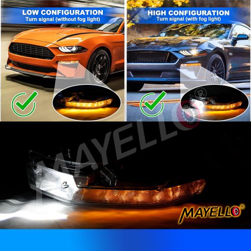Driver Side Left DRL Turn Signal For 2018-2023 Ford Mustang LED Fog Light Lamp, US $106.29, image 5