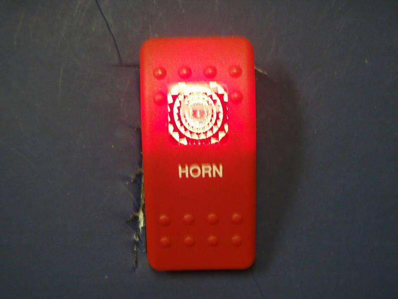 Red horn switch carling contura v2d1 lighted rocker switch momentary (on) button