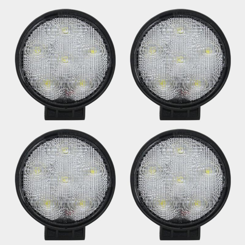 4x 18w high power led work flood light round off road jeep crv atv suv 4x4 lamp