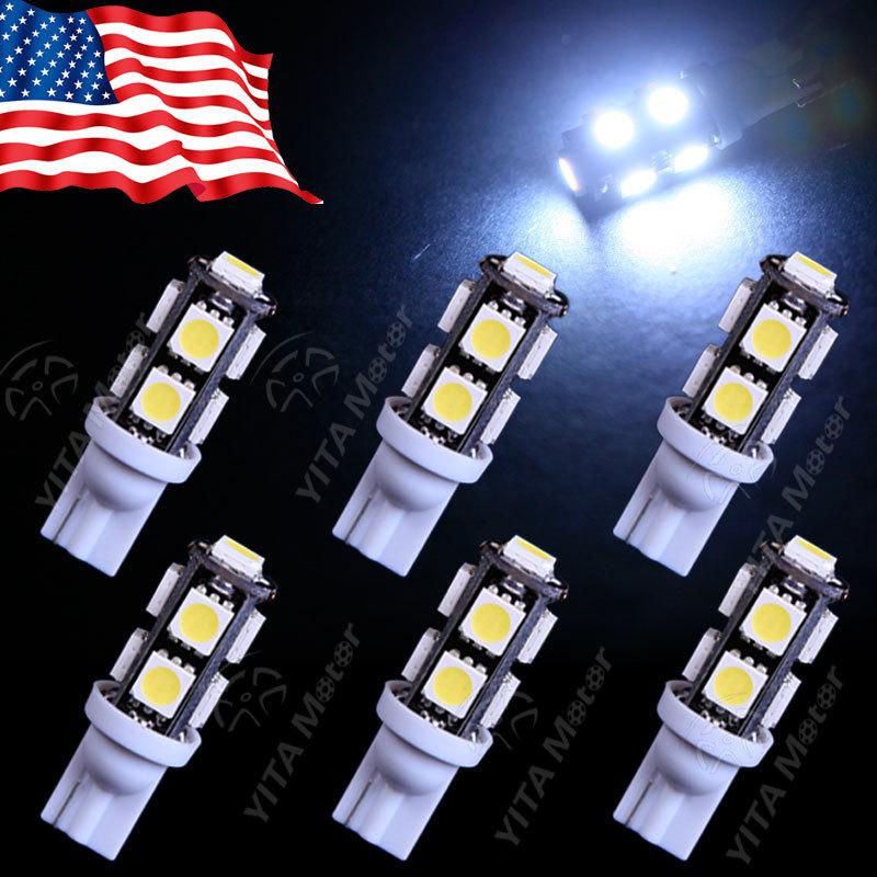 6 X White T10 9-SMD LED Backup Reverse Map Light bulbs W5W 2825 158 192 168 194, US $10.99, image 1