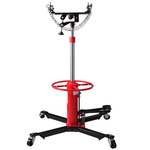 2 stage 1100lb hydraulic transmission jack w/ pedal 360° swivel wheel lift hoist