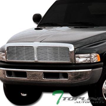 Chrome horizontal style front hood bumper grille grille abs 1994-2001 dodge ram