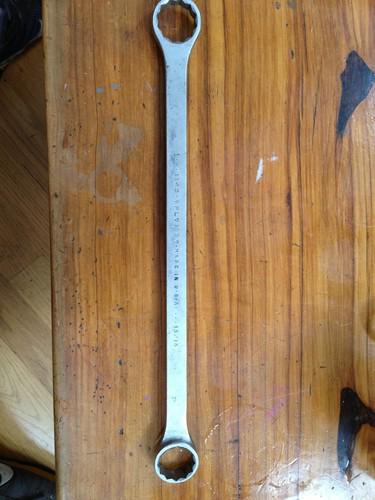 Vintage plumb combo wrench 14" lg 1"  x  15/16 bplvmb 1145 usa combo wrench tool