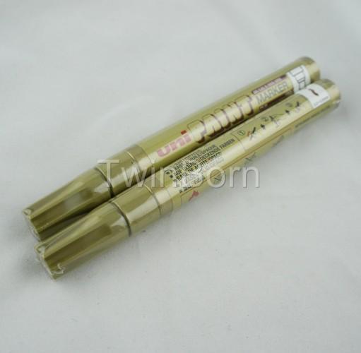 Lof of 2 pcs gold permenent marker oil base pen for scratch  paper metal rubber