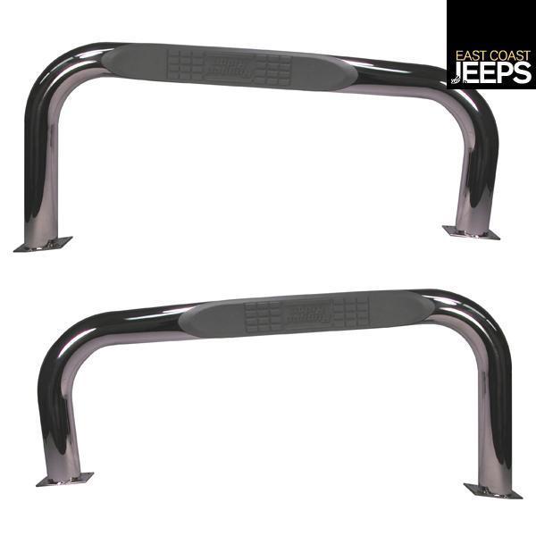 11522.03 rugged ridge nerf bars, stainless steel, 76-86 jeep cj models, by