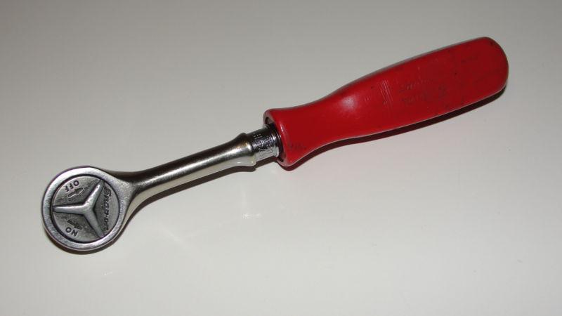 Snap on 1/4 drive 6" long round head ratchet tm741r red hard plastic handle nice
