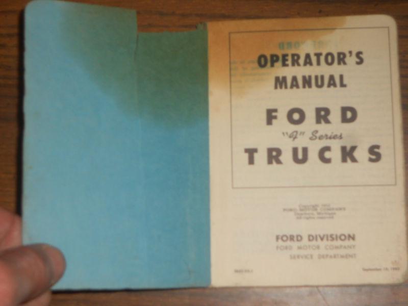 1952 FORD TRUCK OWNER'S MANUAL ORIGINAL GUIDE BOOK, US $22.50, image 3