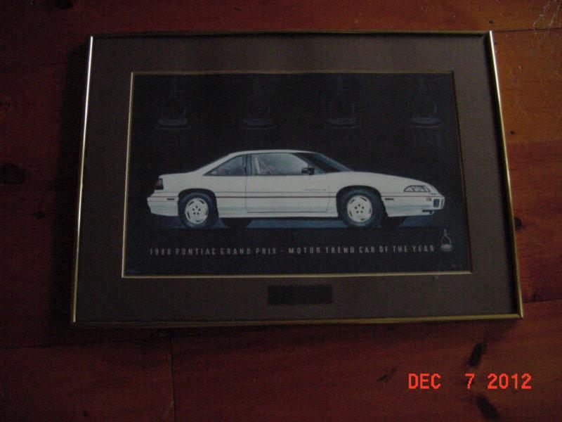 1988 pontiac grand prix - framed print - motor trend car of the year 