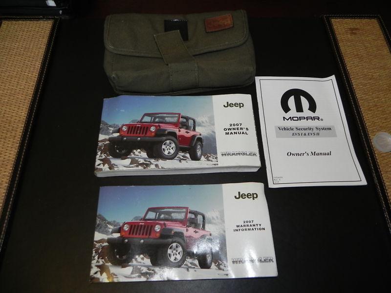 Buy 2007 JEEP WRANGLER OWNERS MANUAL WITH CASE AND SUPPLEMENTS in  Charleston, South Carolina, US, for US $