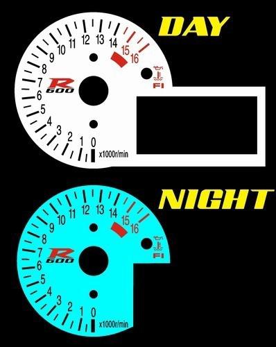 Suzuki gsxr 600 2001 2002 2003 white face glow gauge gsx-r mph kmh 01 02 03