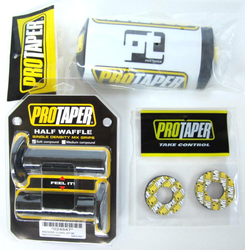 Buy Pro Taper ProTaper White Black 2.0 Fat Bar Pad Black MX Grips Grip