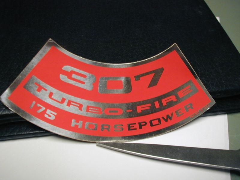 Gm air cleaner decals 307 turbo fire  175hp,   factory originals,
