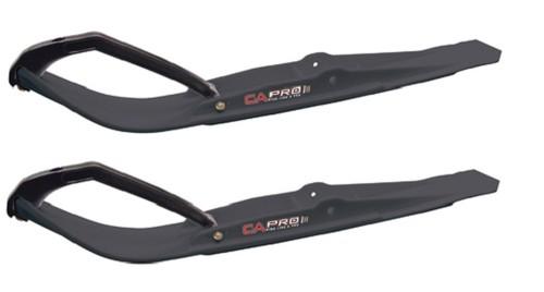 Pair of black c&a pro razor 6" snowmobile skis w/black c&a loops