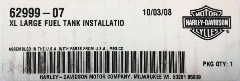 Harley Davidson XL Sportster Large Fuel Tank Installation Kit, OEM# 62999-07, US $129.95, image 4