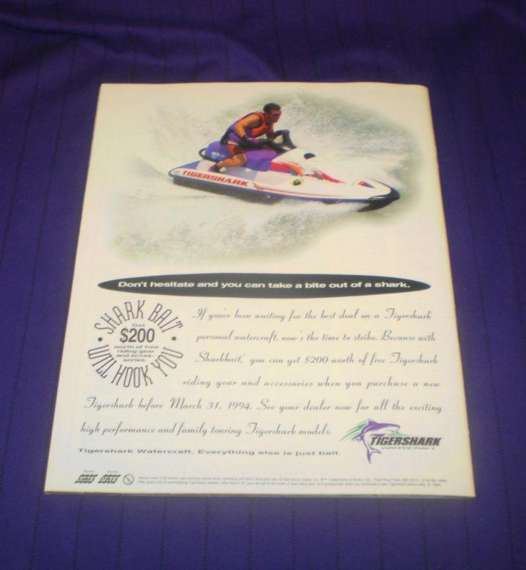 ARCTIC CAT 1994 TIGERSHARK WATERCRAFT BROCHURE/ CATALOG IN GREAT SHAPE, US $9.99, image 4