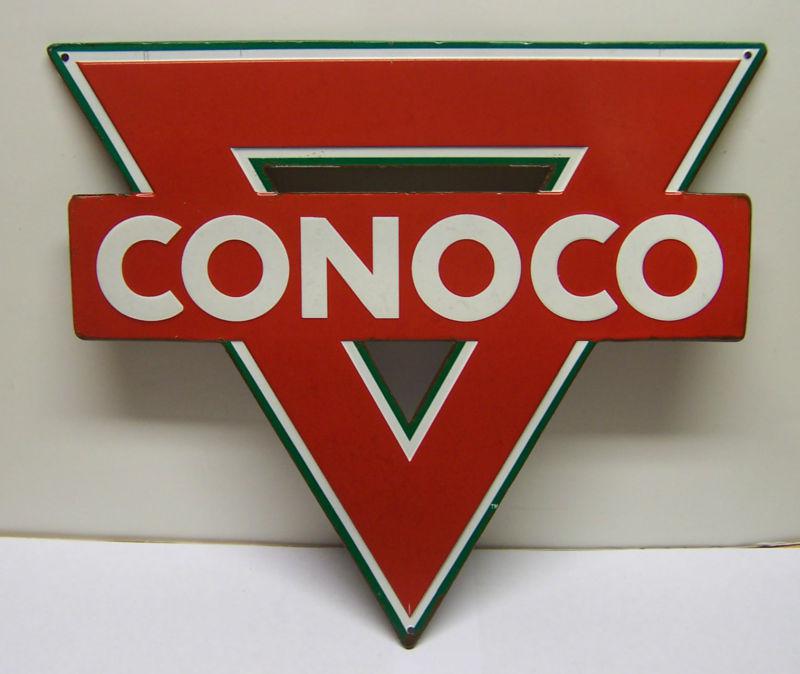 Conoco triangle metal sign ~vintage style~ new oil gas chevy dodge ford texaco