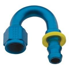 218006 fragola -6an blue push lock 180 degree bend race hose ends