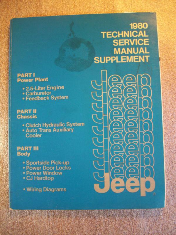 Jeep 1980 technical service manual supplement power plant chassis etc gc repair3