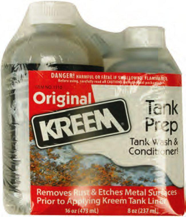 Kreem fuel tank wash & prep for all gas tanks - cleans prepares seals