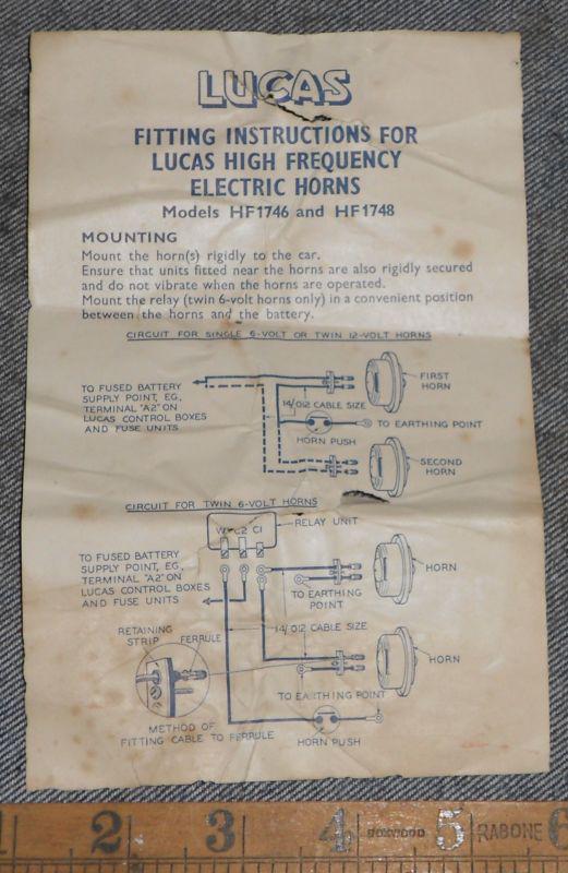 Austin Healey 100 3000 Jaguar XK 140 150 Mark II NOS Lucas Low Note 12 Volt Horn, US $499.95, image 3