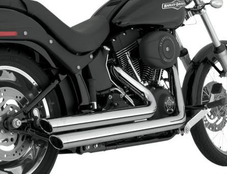 Vance & hines chrome staggered big shots exhaust for 1986-2011 harley softail