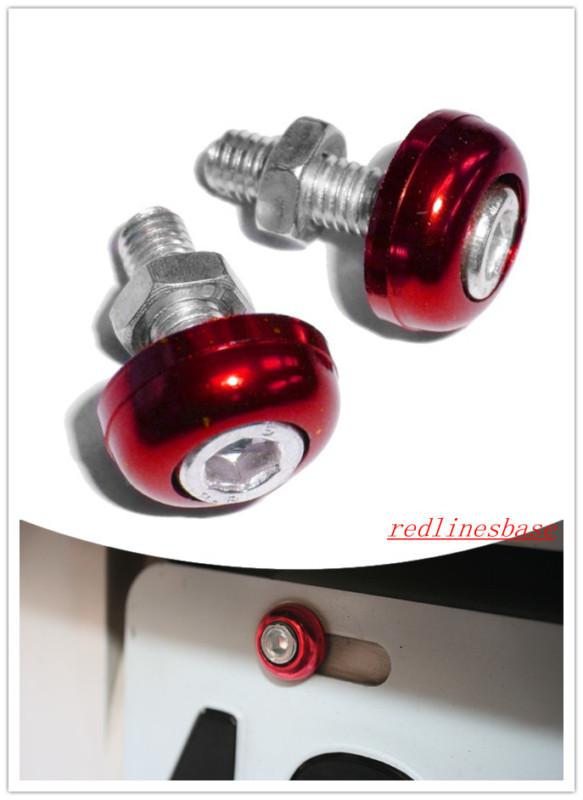  red plating license plate screws bolts x 2 pieces