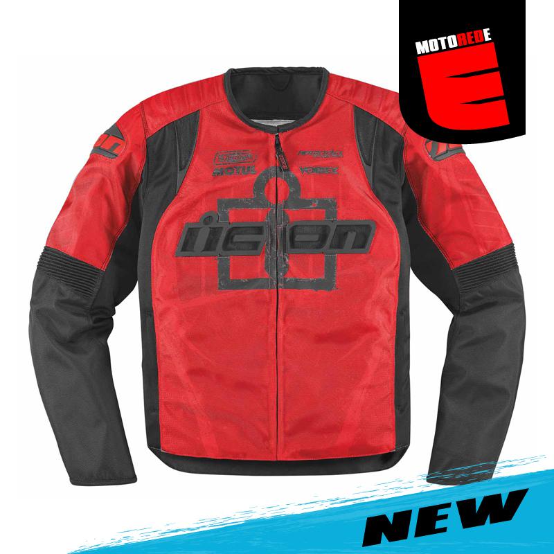 Icon overlord type 1 motorcycle textile jacket red black xlarge xl